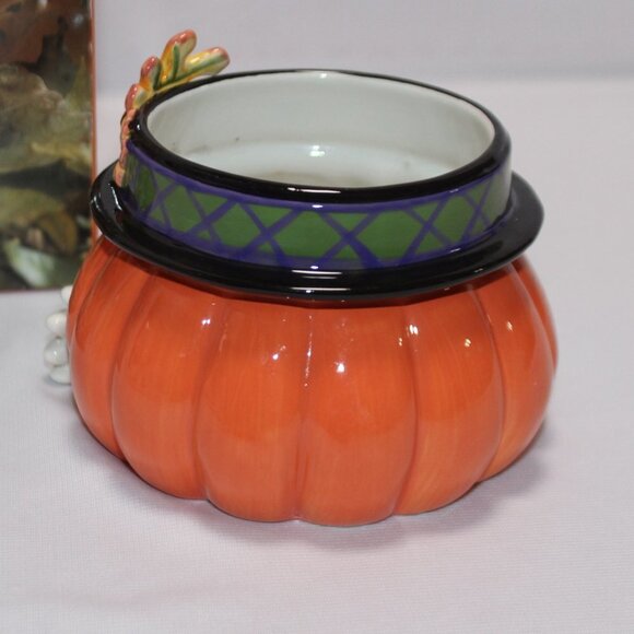 Fitz & Floyd Essentials Derby Hat Pumpkin Candle Cup without Candle - Picture 4 of 14